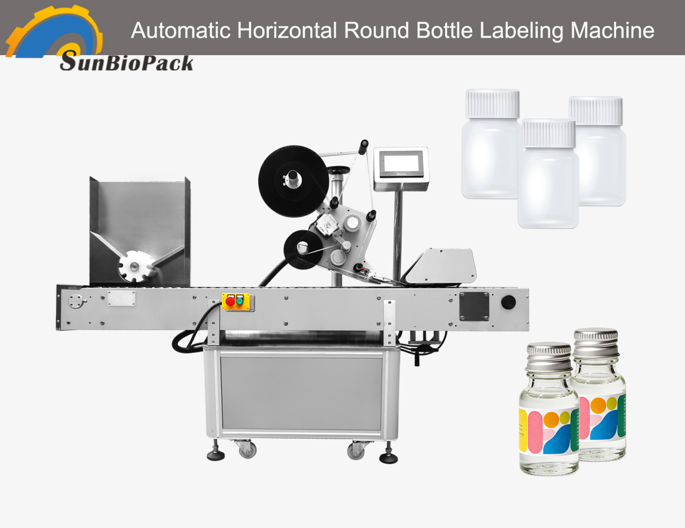Automatic Horizontal Round Bottle Labeling Machine 